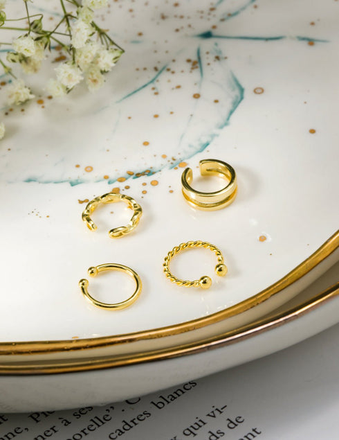 Set cercei din argint Bea (Silver/Gold)